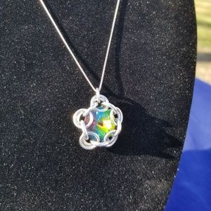 Multicolored Swarovski crystal pendant